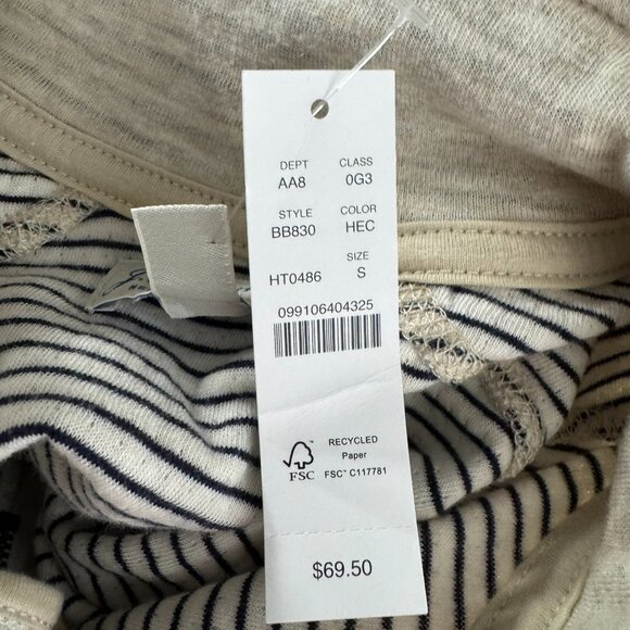 J. Crew Double Knit Half Zip Pullover Mens Small Beige Cotton NWT TP-3499 - Picture 9 of 11